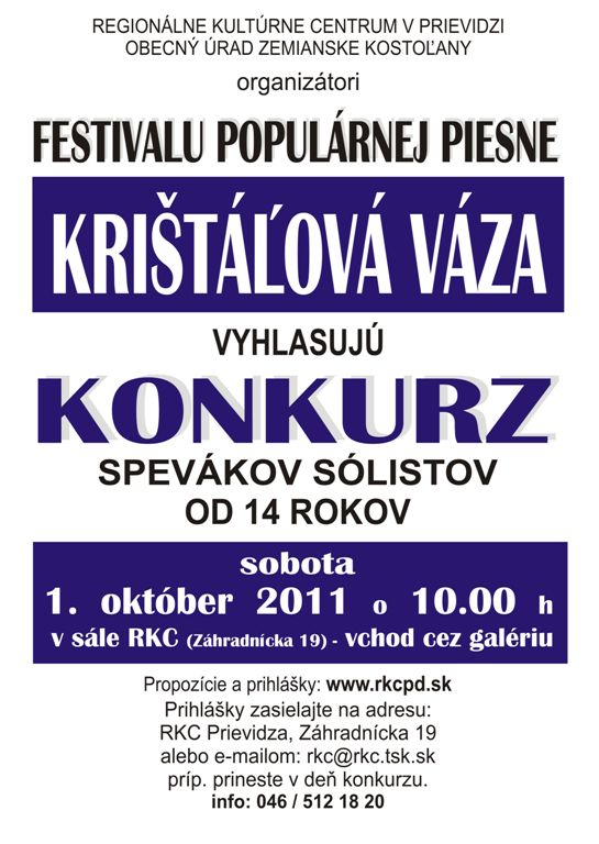 Krištáľová váza konkurz - plagát Krištáľová váza konkurz - plagát